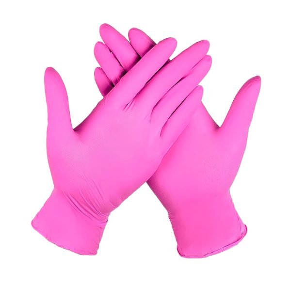 Guantes de Nitrílo Rosado - Caja de 100 unidades