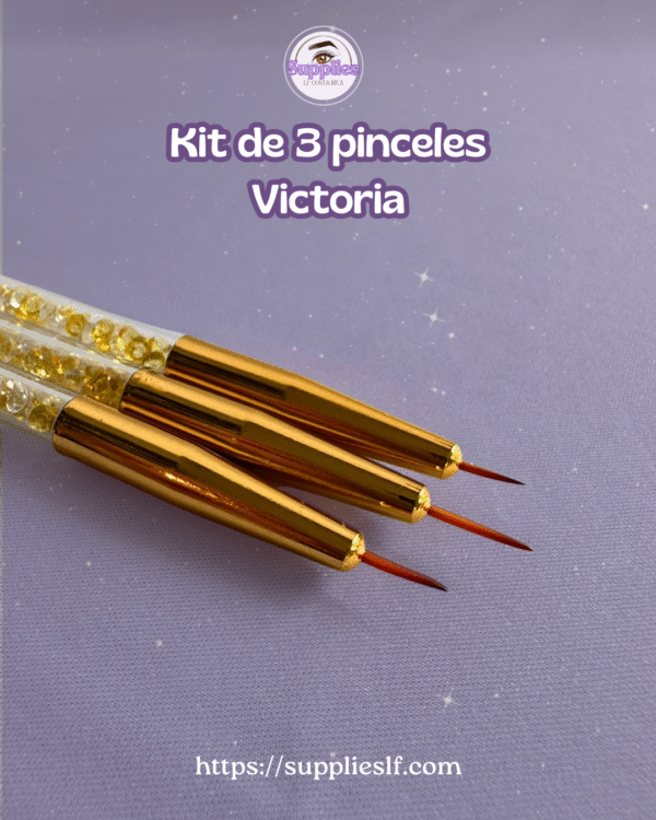 Kit de 3 pinceles para diseño - Dorados